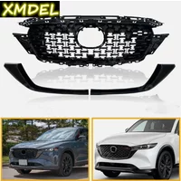 For 2022 2023 2024 2025 for Mazda CX5 CX-5 Glossy Black Chrome Trim auto part car styling front center grill Front Upper Grille