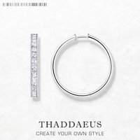 Large Hinged Hoops Earrings Creole Classic Gift In 925 Sterling Silver Europe Style Glam Fine Jewerly For Women