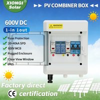 1 in 1 Out DC 600V Photovoltaic Combiner Box Full Copper Wire Fuse MCB SPD Disconnect Switch for Solar Panel Installation