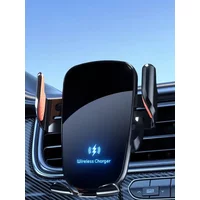 UYUXIO Air Vent Car Phone Holder Manual Clamping Wireless Car Charger for Samsung Android Phones iPhone 16 15 Pro Max 14 13 12