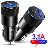 2pcs/Set Dual Port PD USB-C Car Charger 15W Fast Charging Adapter Universal For iPhone 17 16 Pro MAX For Samsung Android