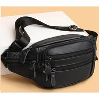 Fashion Men Genuine Leather Fanny Bag for Phone Pouch Male Leather Messenger Bags Brand Fanny Pack Male Travel Waist Bag Men