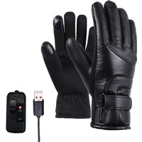 AliExpress NONE USB Electric Heating Gloves Touchscreen & Windproof Thermal Motorcycle Gloves Leather Winter Hand Warmer for Cycling Hiking Skii