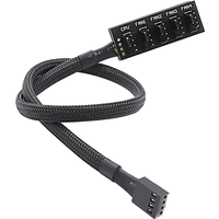 Computer case fan hub 1/5 PWM fan HUB package nylon mesh 4pin temperature control 1/5 40cm