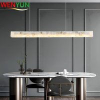 Lampa wisząca z naturalnego marmuru LED minimalistyczny żyrandol do zawieszenia na suficie nad wyspę kuchenną, do jadalni, baru