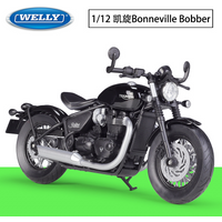 WELLY 1:12 Triumph 2021 Bonneville Bobber Simulation Alloy Motorcycle Model Toy Scene Decoration Ornament Gift Collectibles