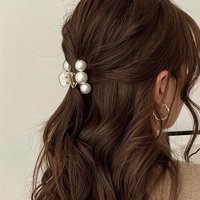 1pc Pearl Hair Claw Clips For Women, Hair Barrette Clamps For Thick Thin Hair, Fashion Hair Accessories Headwear Styling Tools