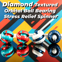 Transformable Orbit Fidget Spinner Steel Ball Track Desk Sensory Toy Stress Relief Anxiety ADHD Diamond Texture for Adults Kids