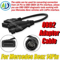 For Mercedes Benz OBDII Adapter Cable 38pin to 16pin OBD2 Diagnostic Adapter for Benz 38Pin OBD2 Diagnostic Connector Cable