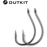 OUTKIT 10pcs/lot Drop Shot Hook Soft Lure Hook Stainless Steel Offset Wacky Hooks Crank Worm Bass Fishhook Fishing Accessories