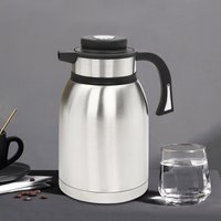 2L Silver Stainless Steel Thermos Jug,Round Thermal Insulation Coffee Pot Free-standing for Coffee,Tea,Milk