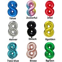 Number 8 Balloon 8 Digit Balloons Eight Blue Figure Green Globe 8th Birthday Big Large Red Rose Golden Black Colorful 32 inch
