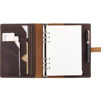 New Genuine Leather Journal Writing Notebook, A5 Ring Binder Refillable Diary Notepads, Vintage Handmade Travel Organizer