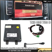 Bluetooth compatible module 9W2+microphone harness 1K8 035 730 D for Golf MK6 Jetta MK5 Fit RCD510