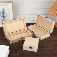 1/3Pcs Rustic Vintage Style Wooden Storage Box With Hinged Lid Keepsake Box Organizer For Trinket Home Decor Crafts Art Hobbies