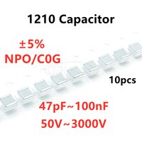 10pcs 1210 SMD Capacitor 47/100/150/220/330/470/560/680PF 1/2.2/3.3/3.9/4.7/6.8/10/15/22/33/39/47/100NF 500V 1KV 2KV C0G NPO 5%