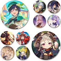 Genshin Game Badge Barbatos,Beelzebul,Amber,Ningguang,Xingqiu,Keqing Brooches Cosplay Enamel Pins for Backpack Clothes Jewelry