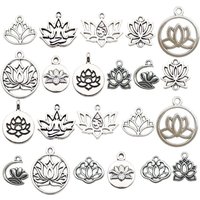 10/22pcs Hollow Yoga Symbol Lotus Charms Alloy Pendants For DIY Bracelets Necklaces Earrings Jewelry Making Accessories