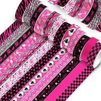 12 rolls - Girl's Colorful Gradient Length 500cm Adhesive Booklet Decoration and Paper Tape, Beautiful Texture Tape, DIY Scrapbo