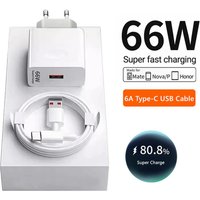 66W 6A Super Fast Charger for Huawei Mate 40 50 60 P50 P60 Nova 9 10 Honor 90 100 Magic 5 Lite 6 Pro Type C Fast Charging Cable