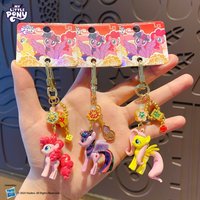 Genuine My Little Pony Festive Charm Keychain Adorable Fashion Bag Pendant Anime Figures Unique Cartoon Gifts For Friends Family