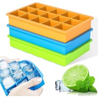 15 Grid Ice Cube Tray Silicone Ice Tray Easy-Release Flexible Molds Reusable Stackable Ice Trays Freezer for Cocktail Whiskey