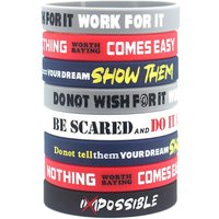 1 Pack Motivational Wristbands for Men, Women & Teens, Silicone Bracelets with Inspirational Quotes,Men's Unisex Adult Design