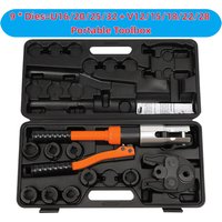 10T Professionelle Crimpzange, Hydraulische Rohrzange, Hydraulisches Presswerkzeug-Set, Hydraulische Crimpzange mit U/V-Einsätzen für DIY-Kabel und -Rohre