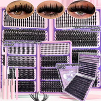 416/800PCS High-Capacity D Curl Individual Lash Clusters Long-Lasting Voluminous Lashes Ultra Soft, Lightweight & Reusable