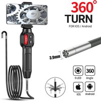 3.9mm Articulated Boroscope Video Channel Endoscope Camera with Light Waterproof Probe Endoscope with Android/iOS Phone