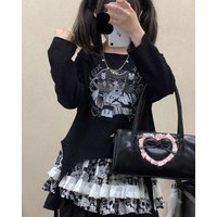 Harajuku Punk Skirts Women 2026 Faldas Mujer De Moda Japanese Sweet Jupe Skull Floral Print Mini Y2k Skirt A-line Fashion Saia