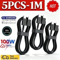 New PD100W USB Type C To C Fast Charge 5/2Pcs Cable for Samsung Galaxy S23 S24 S25 Plus Note Ultra A53 A54 Charging Data Cable