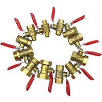 1/8" 1/4" 3/8" 1/2" Brass small ball valve Female/Male Thread Brass Valve Connector Joint Copper Pipe Fitting Coupler Adapter
