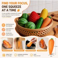 Simulation Fruit Vegetable Slow Rising Squishy Toy Strawberry Watermelon Corn Carrot Cucumber Soft Squeeze Fidget Toy Party Gift