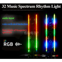 32 Segment Music Spectrum Rhythm Light Kit Voice-activated LED Lights Display Fun Electronic DIY Loose Parts