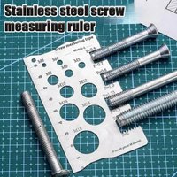 1PC Stainless Steel Screw Gauge Portable Thick High Precision Metric L Size Bolt Measuring Ruler for Hardware Tool