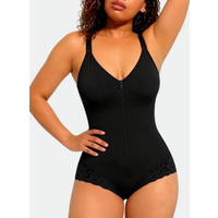 Fajas Colombianas Tummy Control Bodysuit with Zipper Women's Triangle Shapewear Compression Body Shaper Girdle for Slimming