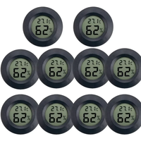 4 Pcs Mini Hygrometer Thermometer Meter Digital LCD Monitor Indoor Room Round Humidity Temperature Gauge