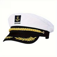 1/3/6pcs Elegant naval sailor hat adorned with gold patterns and leaves, adjustable, suitable for yacht parties and role-playing