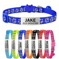 Anti-lost Engraved Cat Collar With Bell Fast Breakaway Customize Name Id Tag Personalized Pet Products Accessory