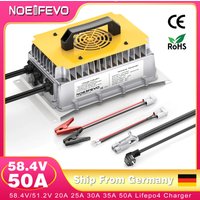 NOEIFEVO 48V (51,2V) 30A Lithium LiFePO4 Batterieladegerät, IP67 Wasserdicht, 0V BMS Aktiviert, 58,4V Schnellladegerät für 16S Batterie