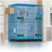 Elevated Metal Bird Cage Villa Tiger Skin Design Peony Pattern Stacked Easy Carry Storage Pet Bird Home Cage Pet Supplies
