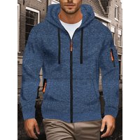 Men's autumn and winter hoodies, zippered knitwear sleeves, trendy tops, sweaters, jackets