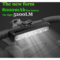 Bicycle Light Front 5200LM LED Light for Bicycle 8000mAh Mountain Cycle Headlight Lamp MTB Bike Light USB Flashlight Super Brigh