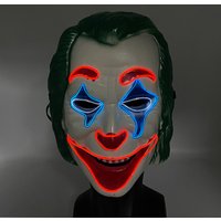 2024 Halloween Clown Mask LED Masque Light Up Carnival Festival Party Glowing Joker Masks Horror Party Cosplay Costume Supplier
