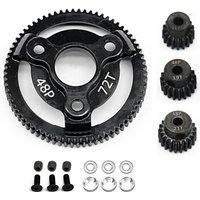 Hardened Black Steel Spur 72T 76T 83T 86T 90T Gear with Pinion Gear 48P for Traxxas Slash 2WD Bandit Rustler Stampede Drag Slas