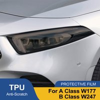 For Mercedes Benz A Class B Class W177 W247 Car Headlight TPU PPF Protective Film Smoke Black Pre Cut Anti-Scratch Vinyl Film