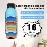 1/2 PCS Wall Mounted Hat Rack Nail Free/Screw Free Dual Installation Does Not Damage Walls Suitable Wardrobe Bedroom Living Room