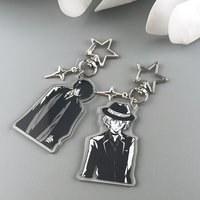 Anime Keychain Woman Men Bungo Stray Dogs Pendant Cartoon Character Double Sided Keyring Unisex Key Holder Acrylic Jewelry Gifts