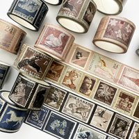 30mm * 5m Retro Stamp Washi Tape Classical Decorative Material DIY Scrapbook Creative Journal Aesthetics Supplies
